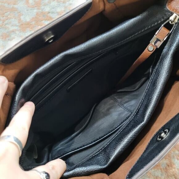 Clarks Black and Brown Leather Purse with Removable Clutch - Picture 7 of 13